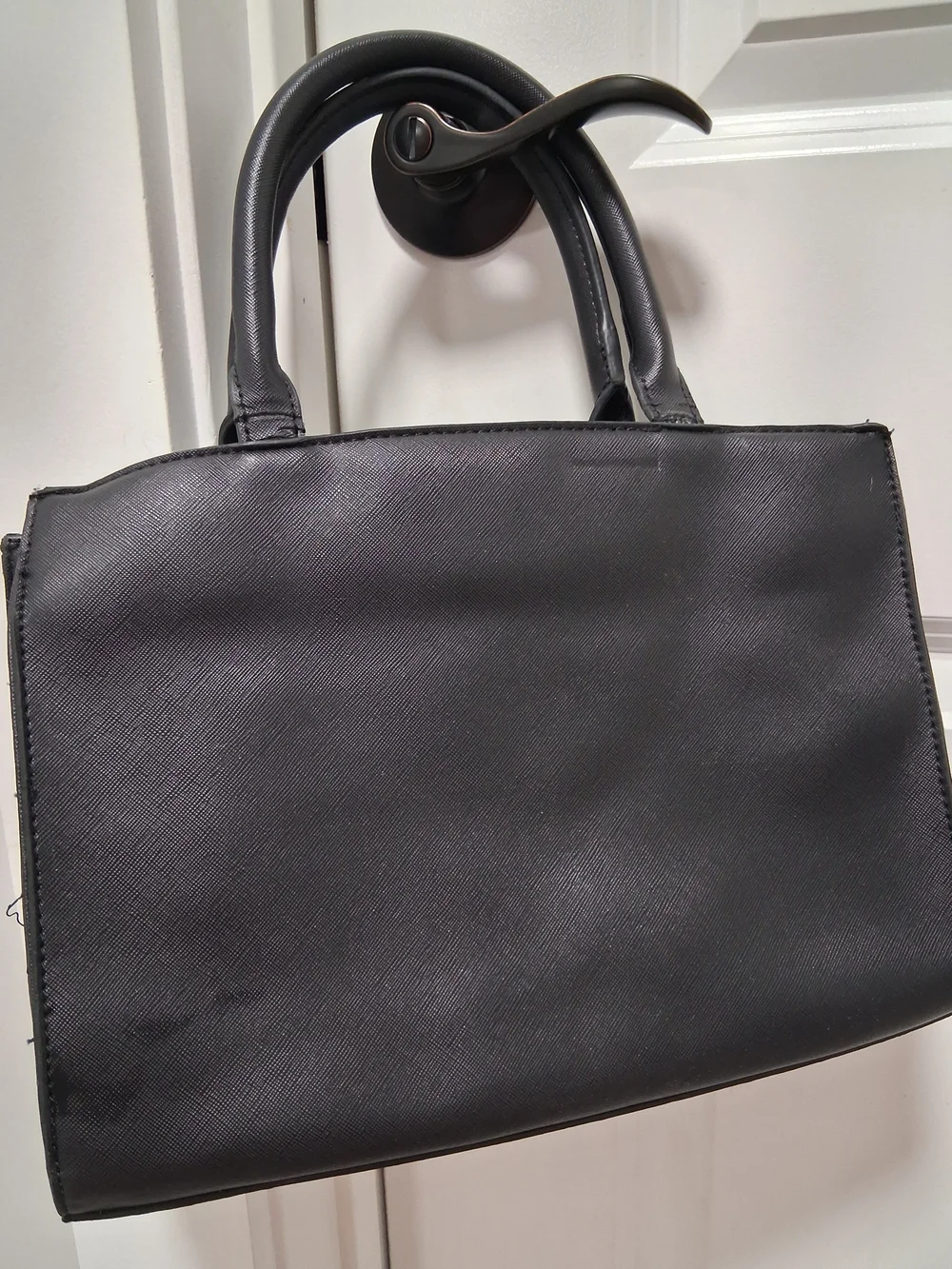 Betsey Johnson Black Scalloped Satchel with Gold Heart Charm